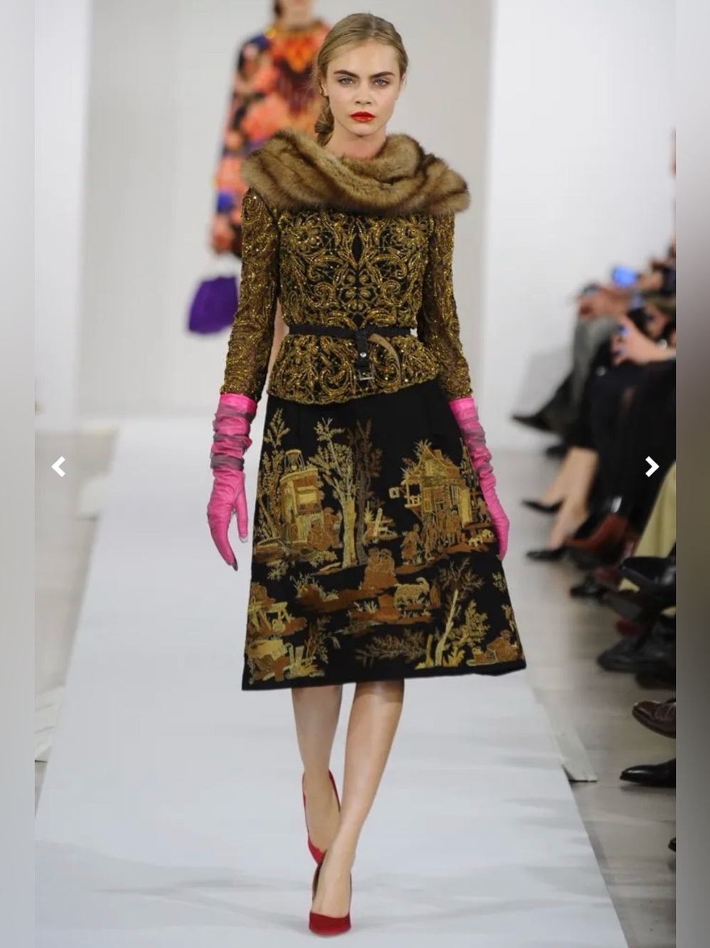 $5490✨NWT✨Oscar de la Renta Runway Gold Embroidered Tulle Evening Jacket